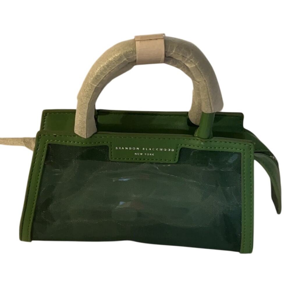 Brandon Blackwood Arlen Green Mesh Satchel Top Handle Crossbody Bag NEW